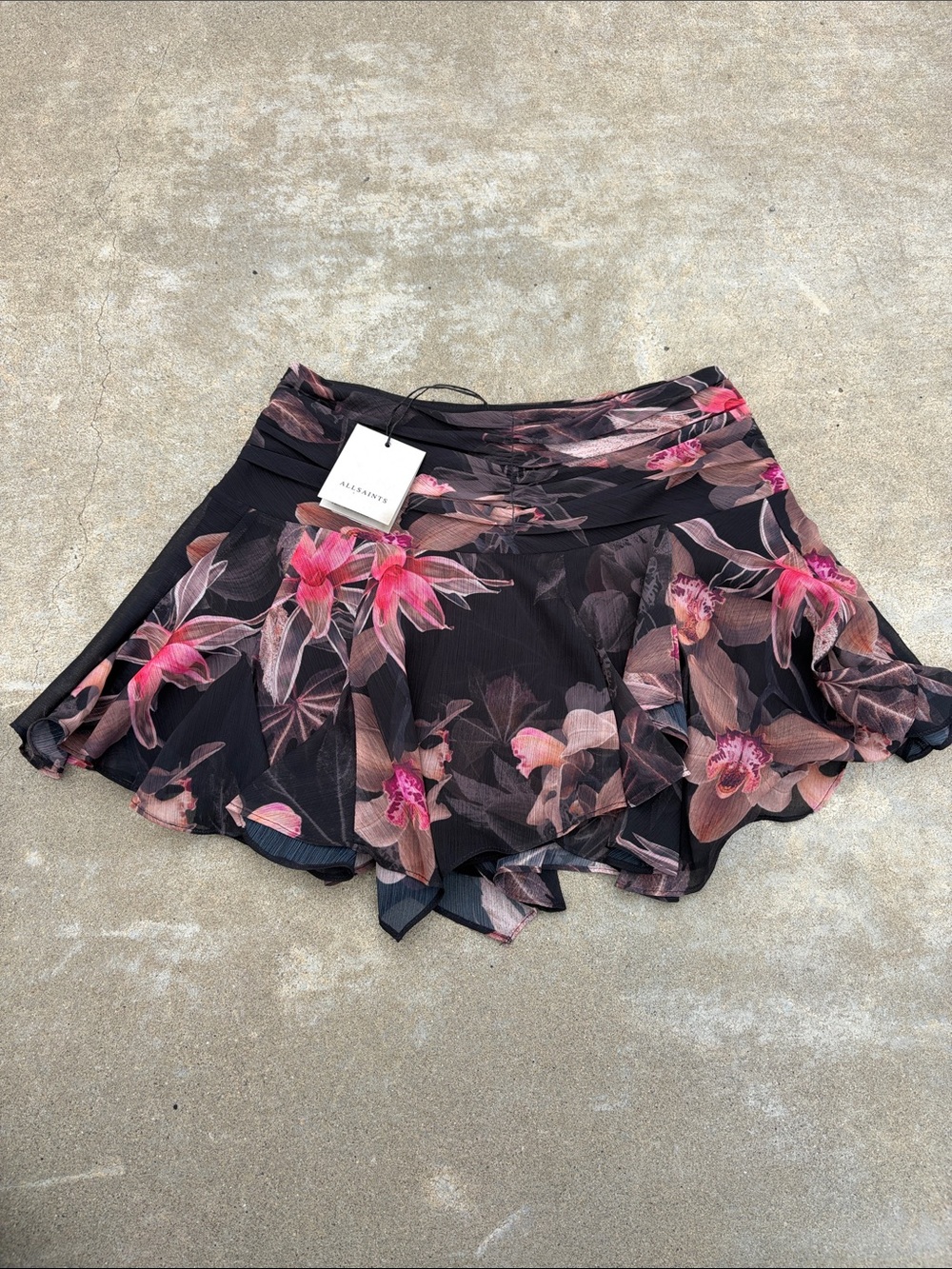 NWT AllSaints Erica Floral Mini Skirt